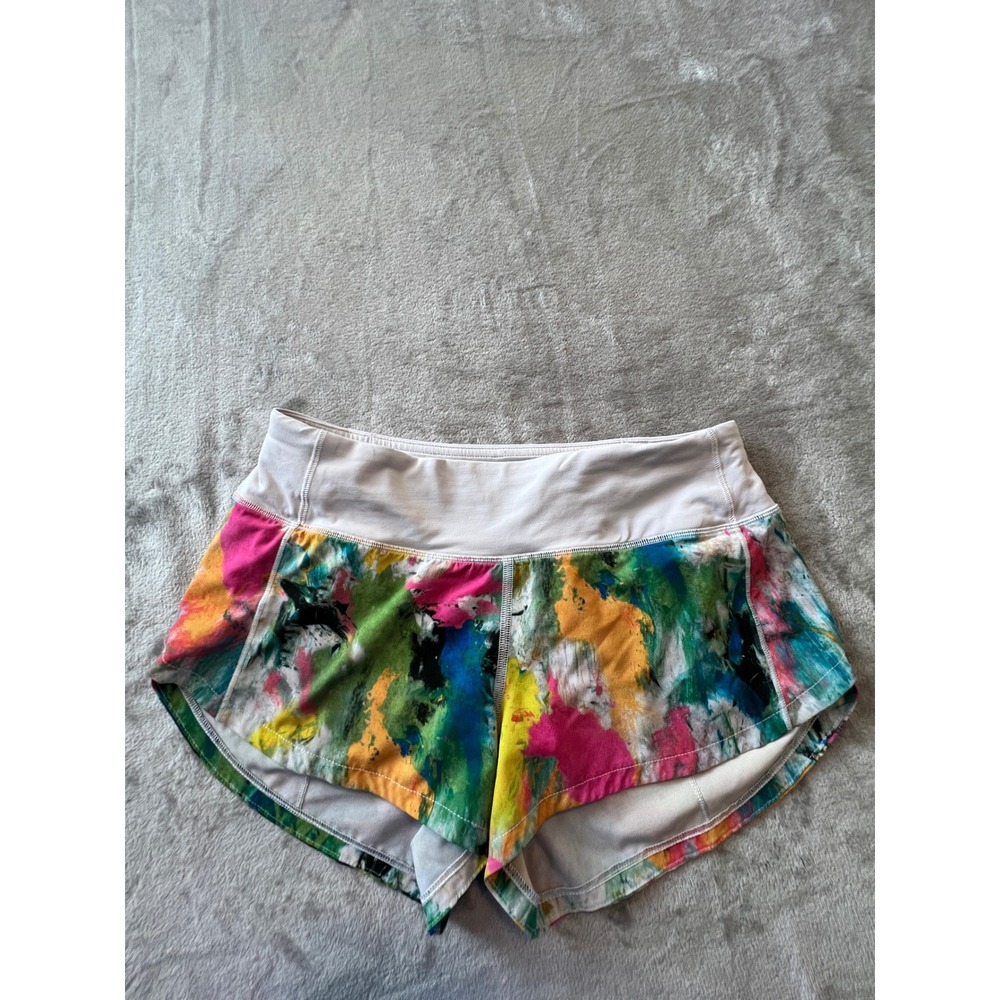 Lululemon Speed Up Shorts Womens 2 Multi-Color Abstract High-Rise 2.5